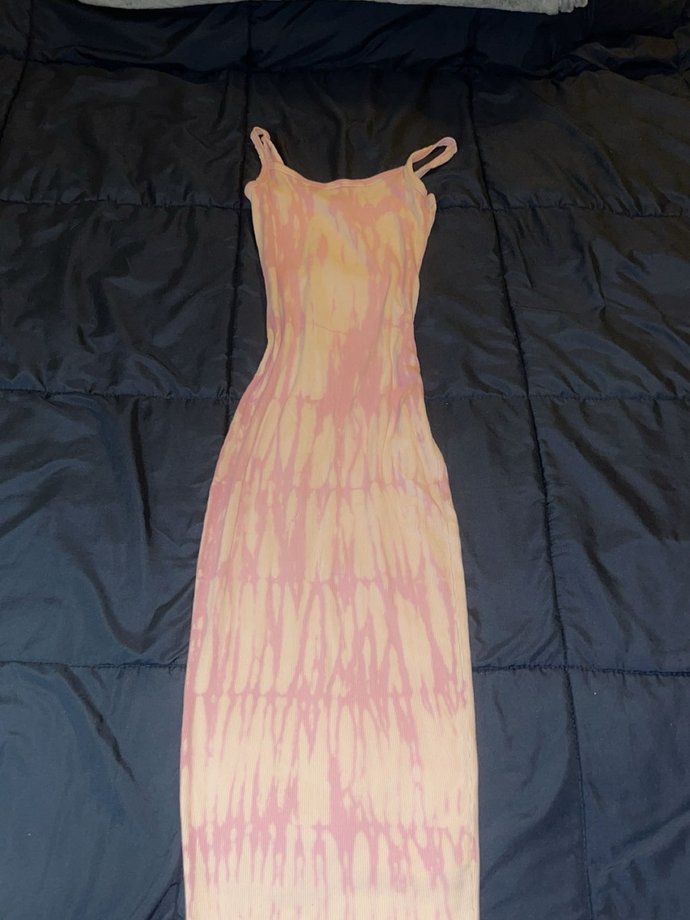 Forever 21 Pink and Cream Tie-Dye Slip Dress